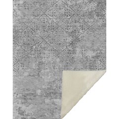 Premium Machine Washable ASB769 Gray 50" x 70" Sherpa Throw Blanket