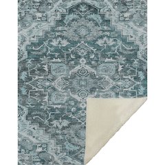 Premium Machine Washable ASB774 Teal 50" x 70" Sherpa Throw Blanket