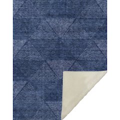 Premium Machine Washable ASB777 Navy 50" x 70" Sherpa Throw Blanket