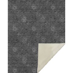 Premium Machine Washable ASB788 Gray 50" x 70" Sherpa Throw Blanket