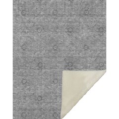Premium Machine Washable ASB789 Pewter 50" x 70" Sherpa Throw Blanket