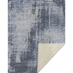 Premium Machine Washable ASB796 Navy 50" x 70" Sherpa Throw Blanket