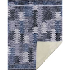 Premium Machine Washable ASB798 Blue 50" x 70" Sherpa Throw Blanket