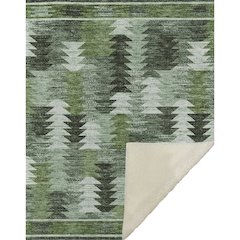 Premium Machine Washable ASB798 Olive 50" x 70" Sherpa Throw Blanket