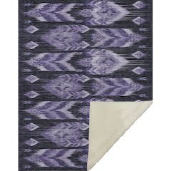 Premium Machine Washable ASB812 Purple 50" x 70" Sherpa Throw Blanket
