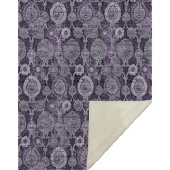 Premium Machine Washable ASB821 Eggplant 50" x 70" Sherpa Throw Blanket