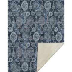 Premium Machine Washable ASB821 Navy 50" x 70" Sherpa Throw Blanket