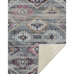 Premium Machine Washable ASB836 Gray 50" x 70" Sherpa Throw Blanket