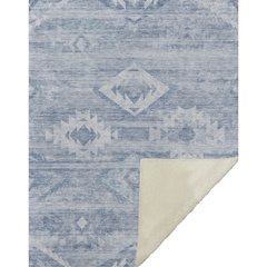Premium Machine Washable ASB837 Blue 50" x 70" Sherpa Throw Blanket
