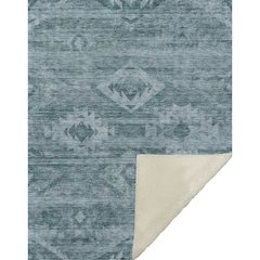 Premium Machine Washable ASB837 Teal 50" x 70" Sherpa Throw Blanket