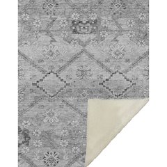 Premium Machine Washable ASB841 Gray 50" x 70" Sherpa Throw Blanket