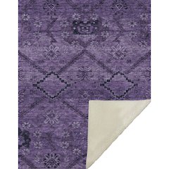 Premium Machine Washable ASB842 Eggplant 50" x 70" Sherpa Throw Blanket