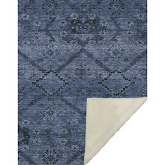 Premium Machine Washable ASB842 Navy 50" x 70" Sherpa Throw Blanket