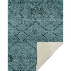 Premium Machine Washable ASB842 Teal 50" x 70" Sherpa Throw Blanket