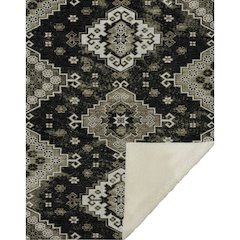 Premium Machine Washable ASB846 Black 50" x 70" Sherpa Throw Blanket