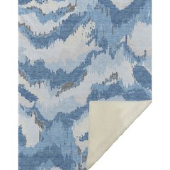 Premium Machine Washable ASB865 Blue 50" x 70" Sherpa Throw Blanket