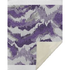 Premium Machine Washable ASB865 Purple 50" x 70" Sherpa Throw Blanket