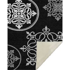 Premium Machine Washable ASB874 Black 50" x 70" Sherpa Throw Blanket