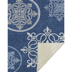 Premium Machine Washable ASB874 Navy 50" x 70" Sherpa Throw Blanket