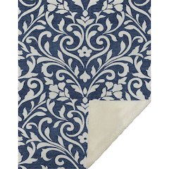 Premium Machine Washable ASB875 Navy 50" x 70" Sherpa Throw Blanket