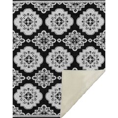 Premium Machine Washable ASB878 Black 50" x 70" Sherpa Throw Blanket