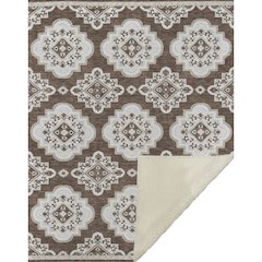 Premium Machine Washable ASB878 Brown 50" x 70" Sherpa Throw Blanket