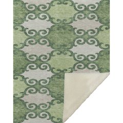 Premium Machine Washable ASB883 Green 50" x 70" Sherpa Throw Blanket