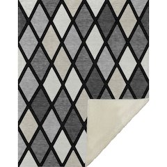 Premium Machine Washable ASB887 Black 50" x 70" Sherpa Throw Blanket