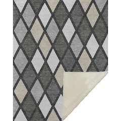 Premium Machine Washable ASB887 Gray 50" x 70" Sherpa Throw Blanket