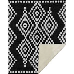 Premium Machine Washable ASB891 Black 50" x 70" Sherpa Throw Blanket