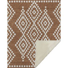 Premium Machine Washable ASB891 Terracotta 50" x 70" Sherpa Throw Blanket