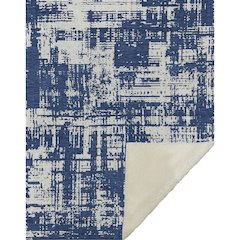 Premium Machine Washable ASB895 Navy 50" x 70" Sherpa Throw Blanket
