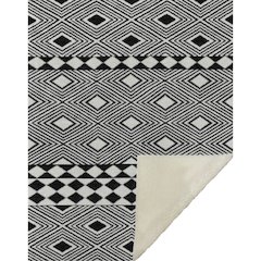 Premium Machine Washable ASB898 Black 50" x 70" Sherpa Throw Blanket