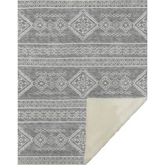 Premium Machine Washable ASB901 Gray 50" x 70" Sherpa Throw Blanket