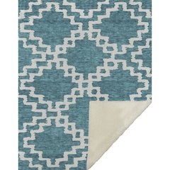 Premium Machine Washable ASB902 Teal 50" x 70" Sherpa Throw Blanket