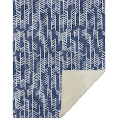 Premium Machine Washable ASB906 Navy 50" x 70" Sherpa Throw Blanket