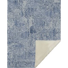 Premium Machine Washable ASB912 Navy 50" x 70" Sherpa Throw Blanket