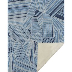 Premium Machine Washable ASB915 Blue 50" x 70" Sherpa Throw Blanket