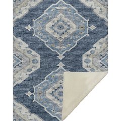 Premium Machine Washable ASB91 Blue 50" x 70" Sherpa Throw Blanket