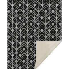 Premium Machine Washable ASB931 Black 50" x 70" Sherpa Throw Blanket
