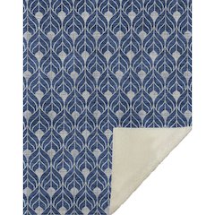Premium Machine Washable ASB931 Navy 50" x 70" Sherpa Throw Blanket