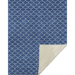 Premium Machine Washable ASB933 Blue 50" x 70" Sherpa Throw Blanket