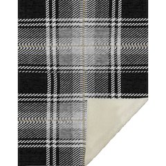 Premium Machine Washable ASB935 Black 50" x 70" Sherpa Throw Blanket