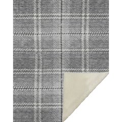 Premium Machine Washable ASB935 Gray 50" x 70" Sherpa Throw Blanket