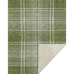 Premium Machine Washable ASB935 Green 50" x 70" Sherpa Throw Blanket