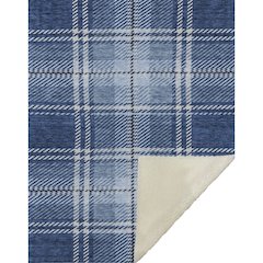 Premium Machine Washable ASB935 Navy 50" x 70" Sherpa Throw Blanket