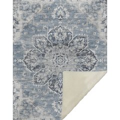 Premium Machine Washable ASB93 Blue 50" x 70" Sherpa Throw Blanket