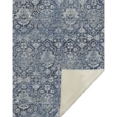Premium Machine Washable ASB94 Blue 50" x 70" Sherpa Throw Blanket