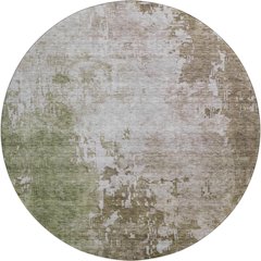 Luxury Washable Indoor/Outdoor Bresca Brown 8' x 8' Round Rug