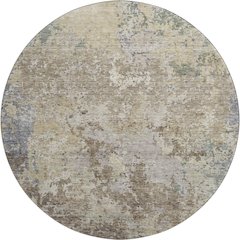 Luxury Washable Indoor/Outdoor Bresca Beige 8' x 8' Round Rug
